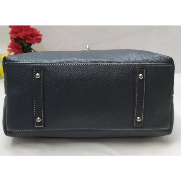 Dooney & Bourke Belvedere Lock Midnight Blue Pebbled Leather Hobo Shoulder Bag - Picture 6 of 16